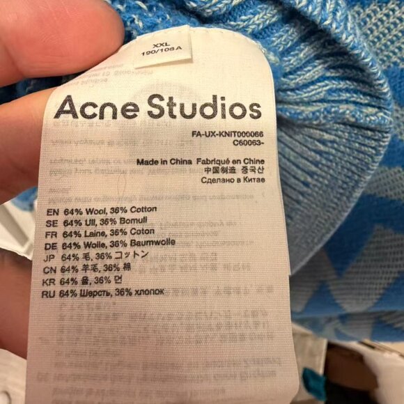 Acne Studios Blue Pattern Sweater - Picture 4 of 4